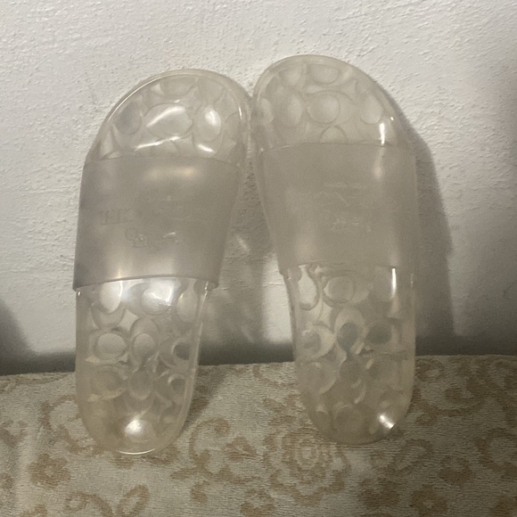 2PAIR=EUC Coach poppy rain boots size 8+COACH🩴Sandals✨Clear Sparkle - Picture 6 of 16